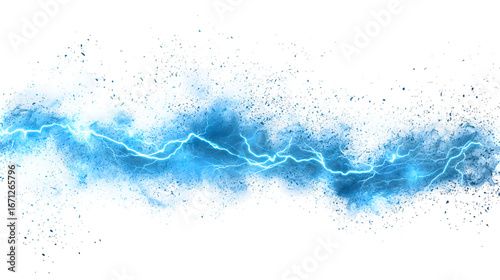 PNG blue lightning effect isolated on a transparent background