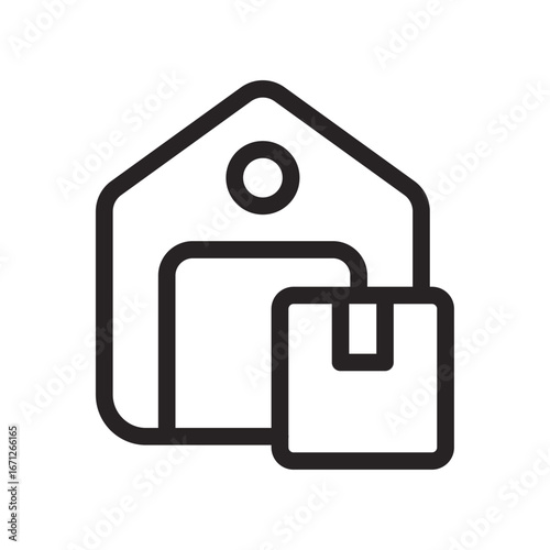 Warehouse Building Line Icon of Logistics and Warehousing Icon Set
