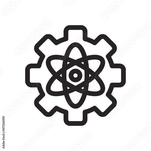 Nano Engineering Line Icon of Nanotechnology Icon Set