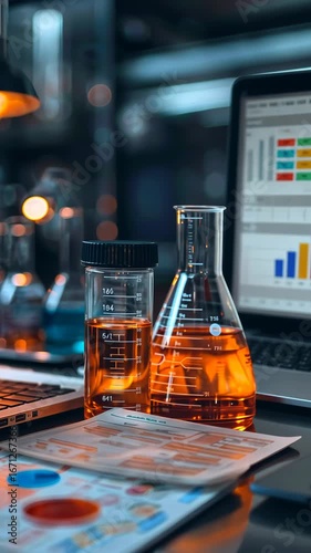 selective focus laboratory chemical research with reagents