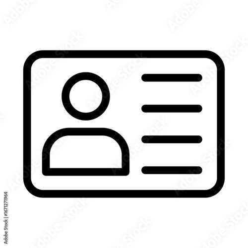Identification Card Line Icon of Immigration Process Icon Set