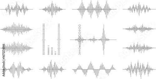 Audio waveform sound wave graphic vector illustration sound frequency design