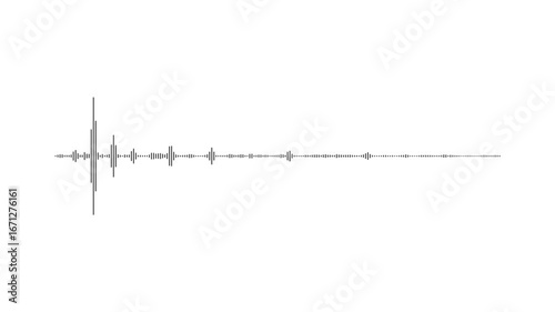 audio waveform spectrum animation. Alpha channel, spectrum audio animation, Wave form Audio isolated on transparent background.