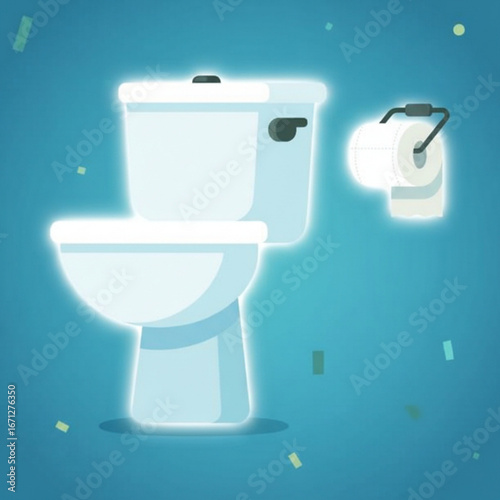 Clean Bathroom Fixture A Modern Toilet with Toilet Paper Roll Design for Hygiene and Sanitation