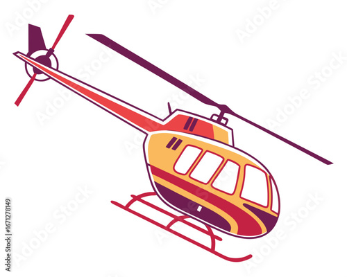 Helicopter hovering vector illustration design 