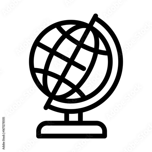 Classroom Globe Line Icon of Teacher and Classroom Icon Set