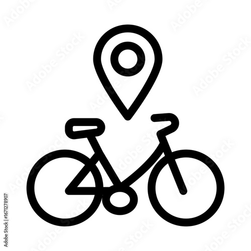 Bike Sharing Line Icon of Urban Mobility Solutions Icon Set
