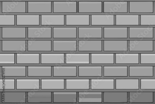 A gray brick wall with various shades of gray bricks and mortar