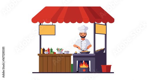 Chef at food stall