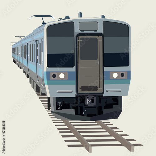 Silver train 1 Vector Illustration