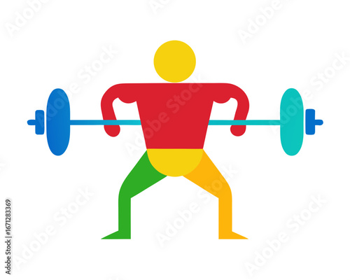 colorful Gym workout weightlifting vector illustration design 