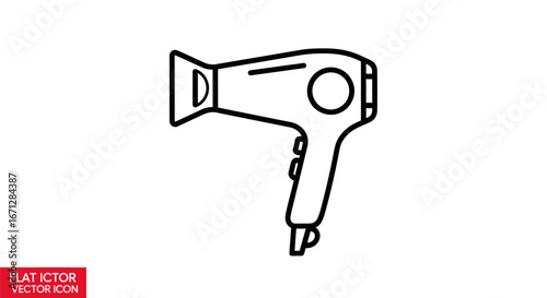 Line art illustration of a hand-held hair dryer