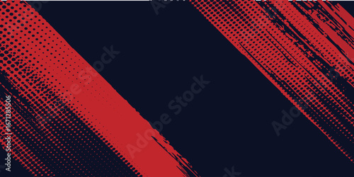 Red halftone dots blue color pattern gradient grunge texture background. Dot pop art comic sport style Vintage pop art retro pop arts retro sport