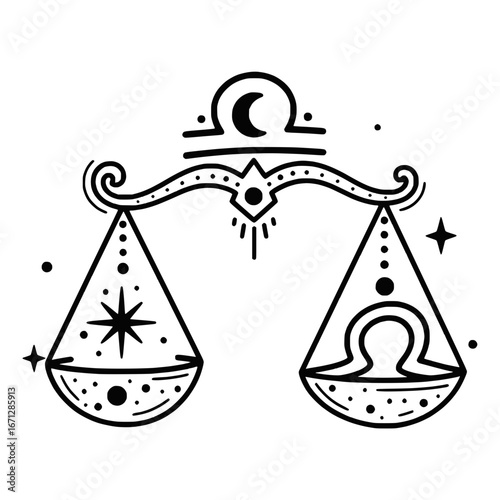 Vector Zodiac Libra Sign Symbol Illustration