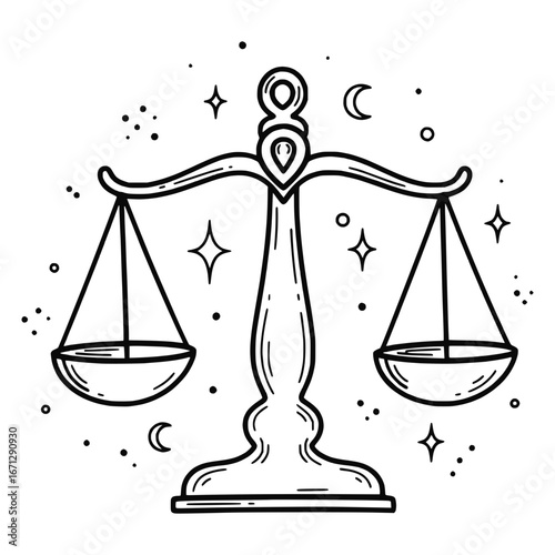 Vector Zodiac Libra Sign Symbol Illustration