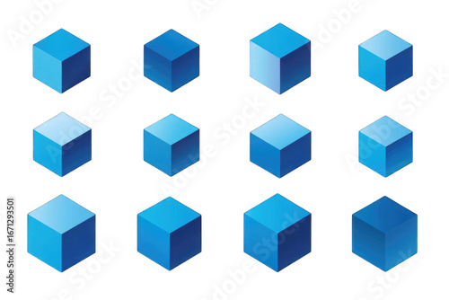 Twelve shades of blue cubes Free Download Twelve shades of blue cubes - GFXLoad