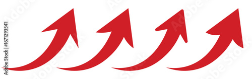 Business success curve arrow rising growth colorful arrow set