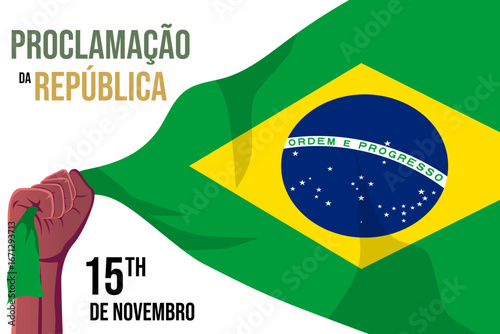 proclamacao da republica brasil background illustration flat style