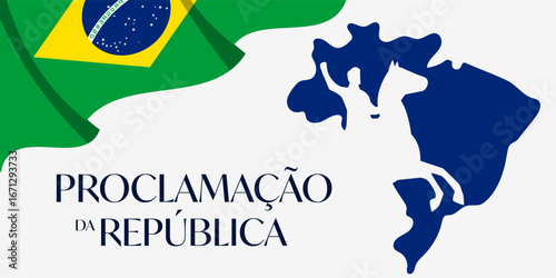 proclamacao da republica brasil banner illustration