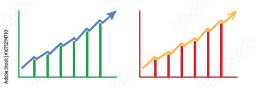 Curve arrow concept upward success direction growth trend set