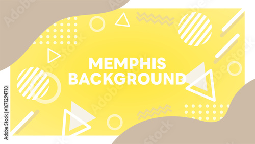 Muted Yellow Memphis Background | Pastel Geometric Abstract Vector - Ideal for posters, banners, flyers, business cards, social media visuals, and modern branding projects.