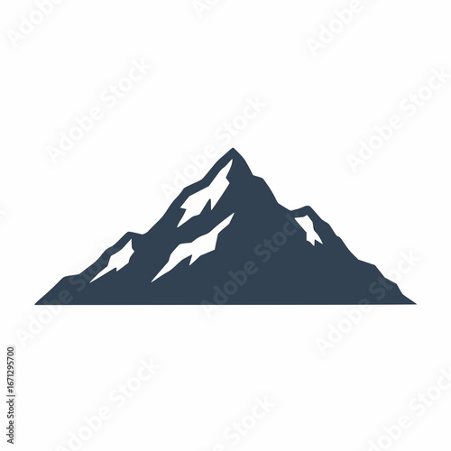 Solid color mountain peak vector design simple silhouette style
