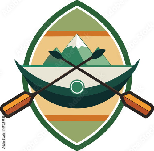 Minimalist Canoe and Paddle Badge