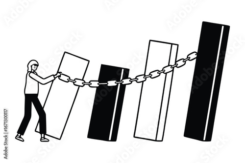 Person overcoming obstacles to achieve success and growth