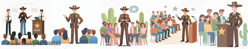 sheriff vector giving a speech