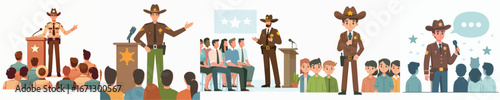 sheriff vector giving a speech