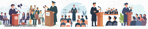 vector of judge giving a speech