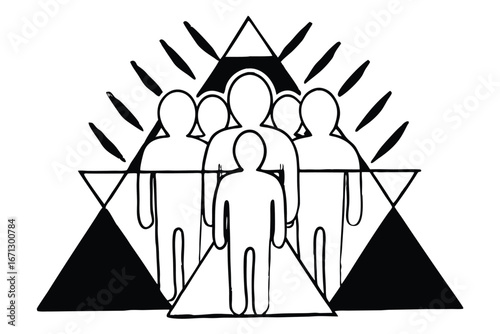 Modern leadership symbol icon featuring a person in a forward facing position for business and corporate use