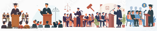 vector of judge giving a speech