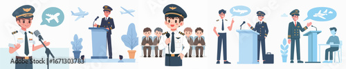 pilot vector giving a speech