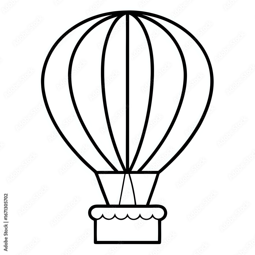 Obraz premium hot air balloon ,outline isolated on white background