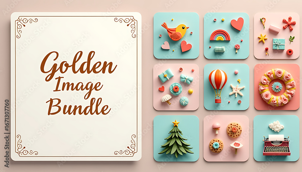 Naklejka premium christmas card with 3d icon set