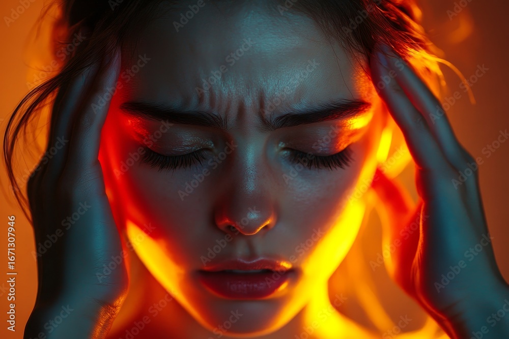 Fototapeta premium Close-up photo of a smiling young woman at home, sitting relaxed on the couch, eating popcorn and snacks from a bowl, embodying relaxation and leisure time, Generative AI
