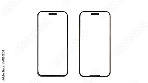 Smart phone Mockup new generation isolated screen Transparent of PNG image for Infographic Business web site design app advertise Mobile phone app user experience UX or app UX	