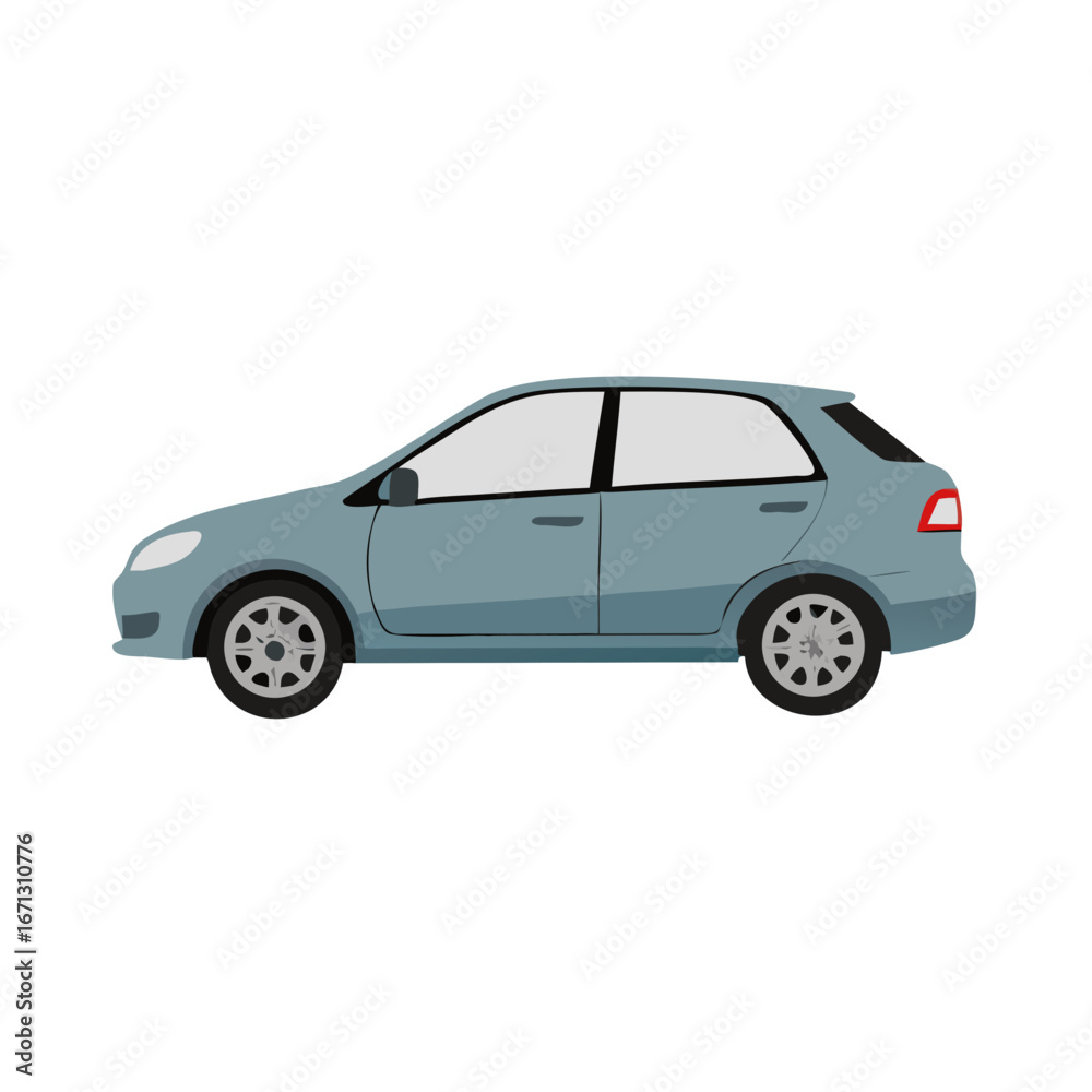 Illustration of a blue hatchback car vehicle for transportation and personal mobility solutions design asset Illustration of a blue hatchback car vehicle for transportation and personal mobility solutions design asset