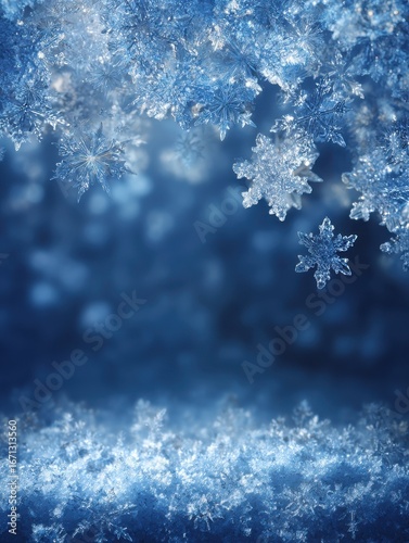 winter themed blue monday concept with white snowflakes and blue background
