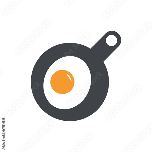 fried egg on a frying pan