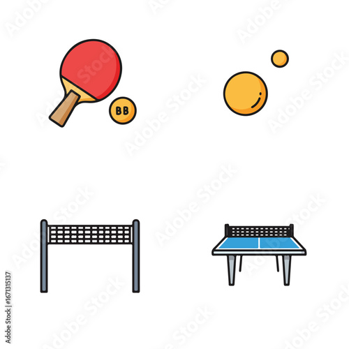 Table Tennis set icons