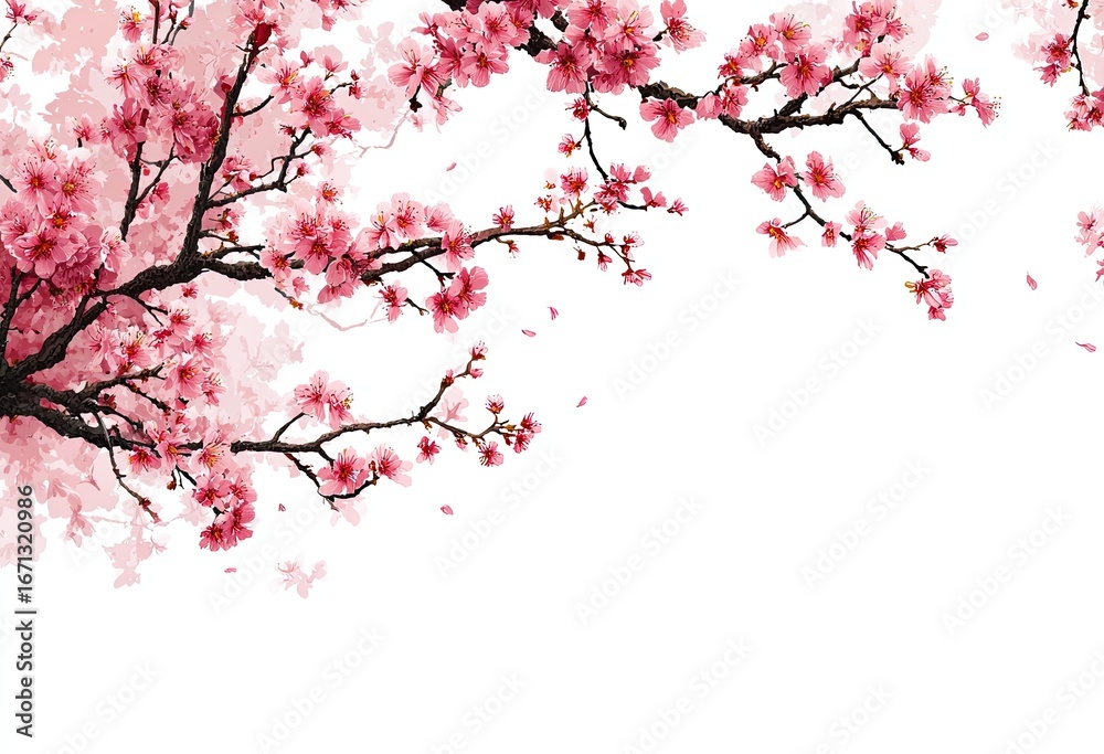Fototapeta premium Delicate pink cherry blossoms on branches