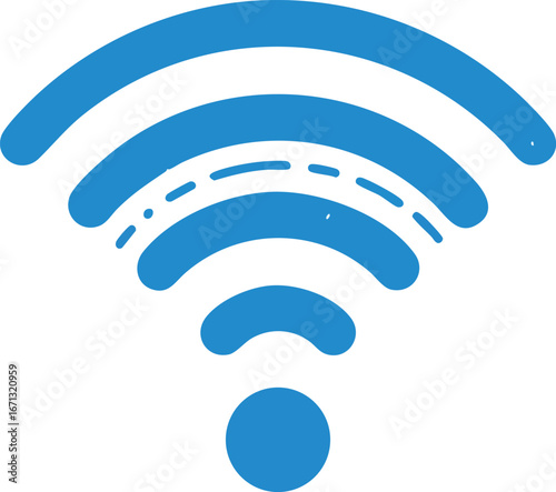 Blue WiFi Wireless Network Internet Connectivity Symbol