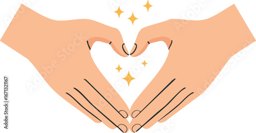 Hands Forming Heart Shape Love Care Empathy Symbol