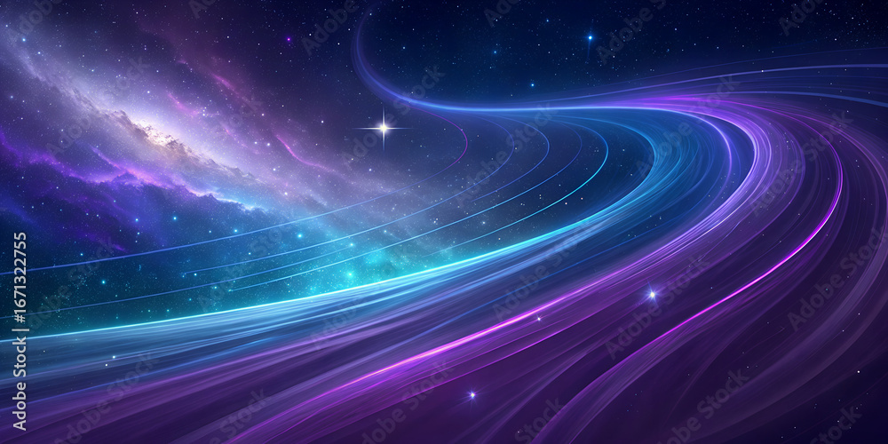 Fototapeta premium Cosmic Curves: Abstract Nebula Background