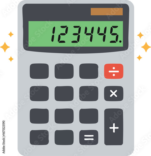 Electronic Calculator Displaying Numbers for Financial Tasks