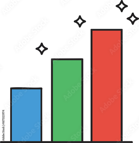 Colorful Bar Chart Displaying Data and Statistical Analysis