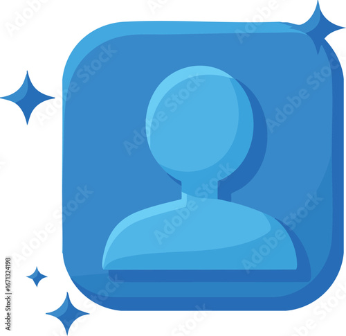 Blue User Profile Icon for Account and Online Identity
