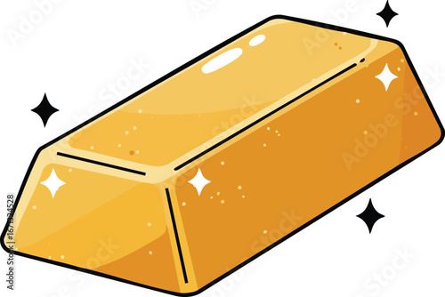 Shining gold bar ingot symbol of wealth investment and financial security